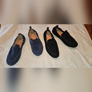 Women's Black and Navy Fitflop Brand Leather Loafers